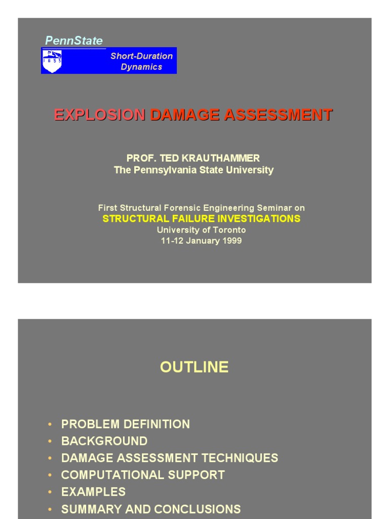 Explosion Damage Assessment Techniques | PDF