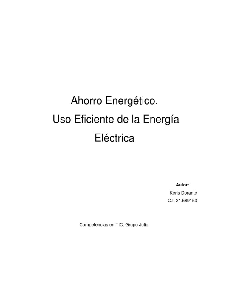 Ahorro Energético. Uso Eficiente de La Energia Electrica. | PDF | Uso ...