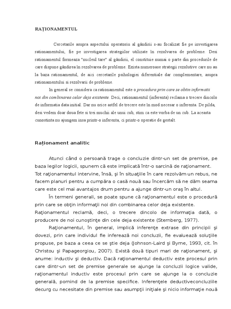 Raționament Analitic | PDF