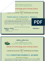 Pinsp Janice Corazon E. Peniola: School of Criminology and Criminal Justice