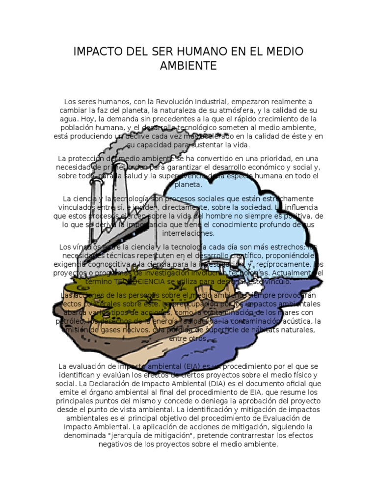 Impacto Del Ser Humano en El Medio Ambiente | PDF | Degradación ...