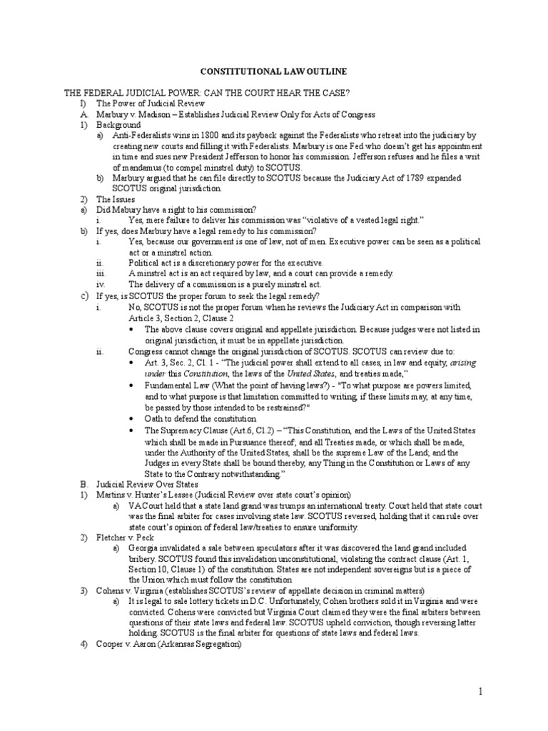 Joondeph Spring 2010 Constitutional Law Outline | PDF | Incorporation ...