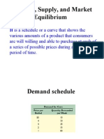 Demand, Supply, and Market Equilibrium: Demand: It Is A Schedule or A Curve That Shows The