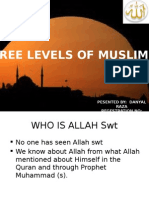 Three Levels of Muslims: Pesented By: Danyal Raza Regestration No: 56262