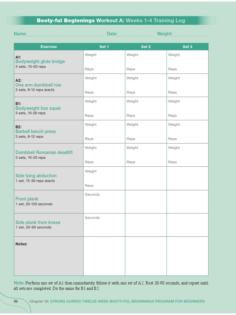 Strong Curves Workout Templates PDF Kettlebell Physical Exercise