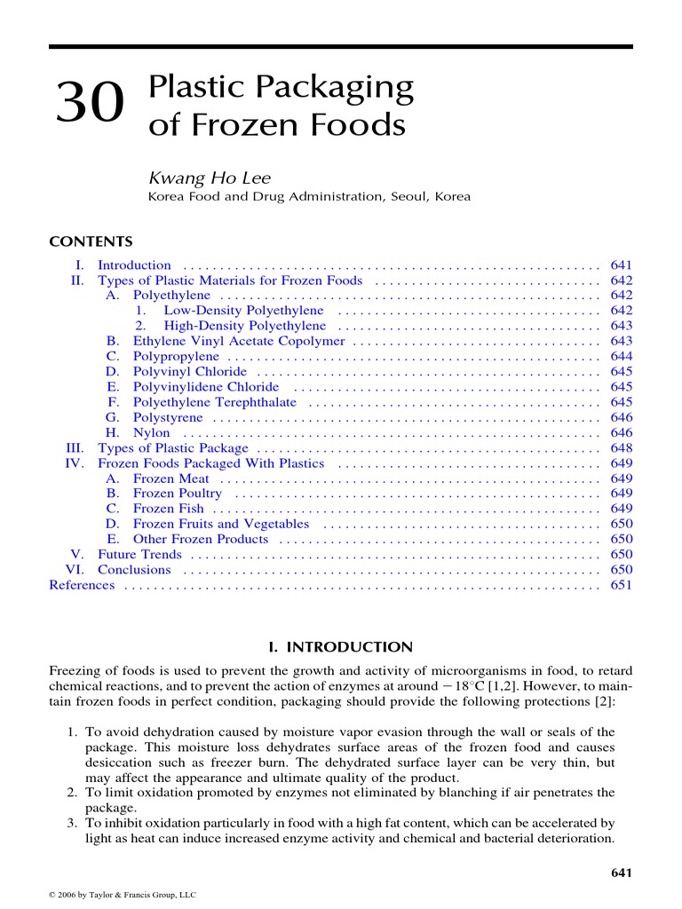 Plastic Packaging of Frozen Foods Kwang Ho Lee PDF Polystyrene