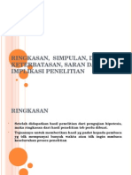 Bab 11 Ringkasan, Simpulan, Diskusi, Keterbatasan