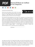 How To Get Married Without An Aadhaar Number - Caravan Magazine - MediaNama