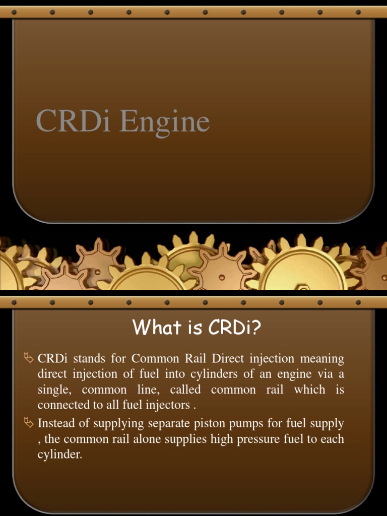 Crdi Engine | PDF | Fuel Injection | Internal Combustion Engine