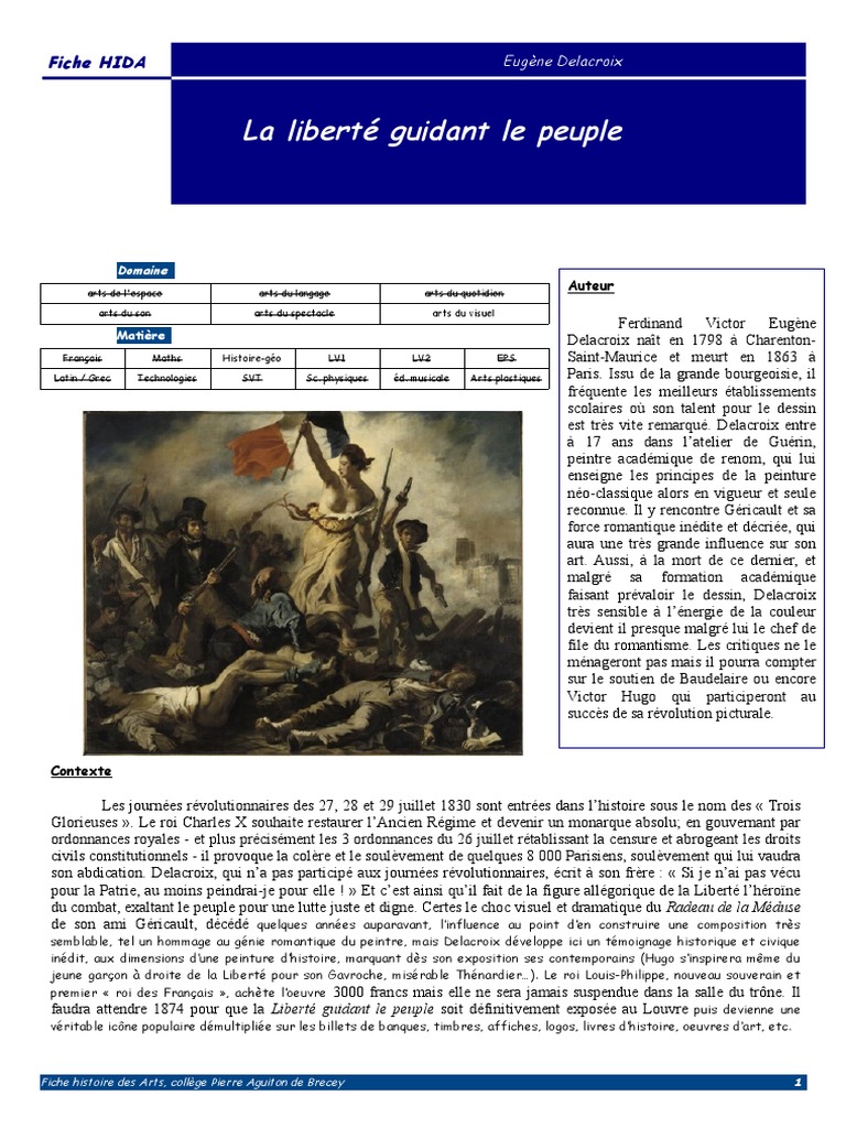 Liberté Guidant Le Peuple PDF Peintures Arts (Général)