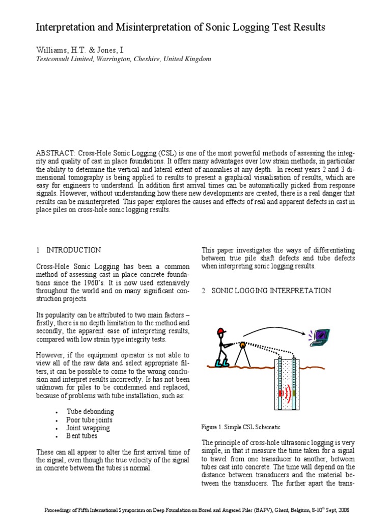 Misinterpretation in Sonic Logging Tests | PDF | Deep Foundation ...