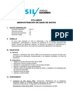 Syllabus - Administración de Base de Datos - 2013-1