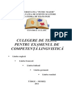 Culegere Teste Competenta Lingvistica PDF