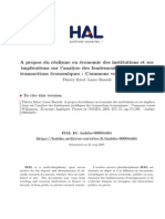 A propos du r´ealisme en ´economie des institutions et ses implications sur l’analyse des fondements juridiques des transactions ´economiques 