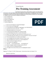 Pre - Training Assesment