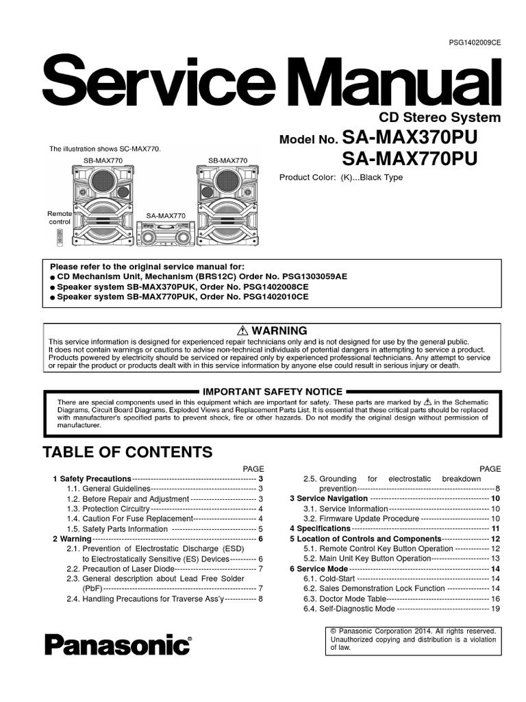 SERVICE MANUAL MAX 770