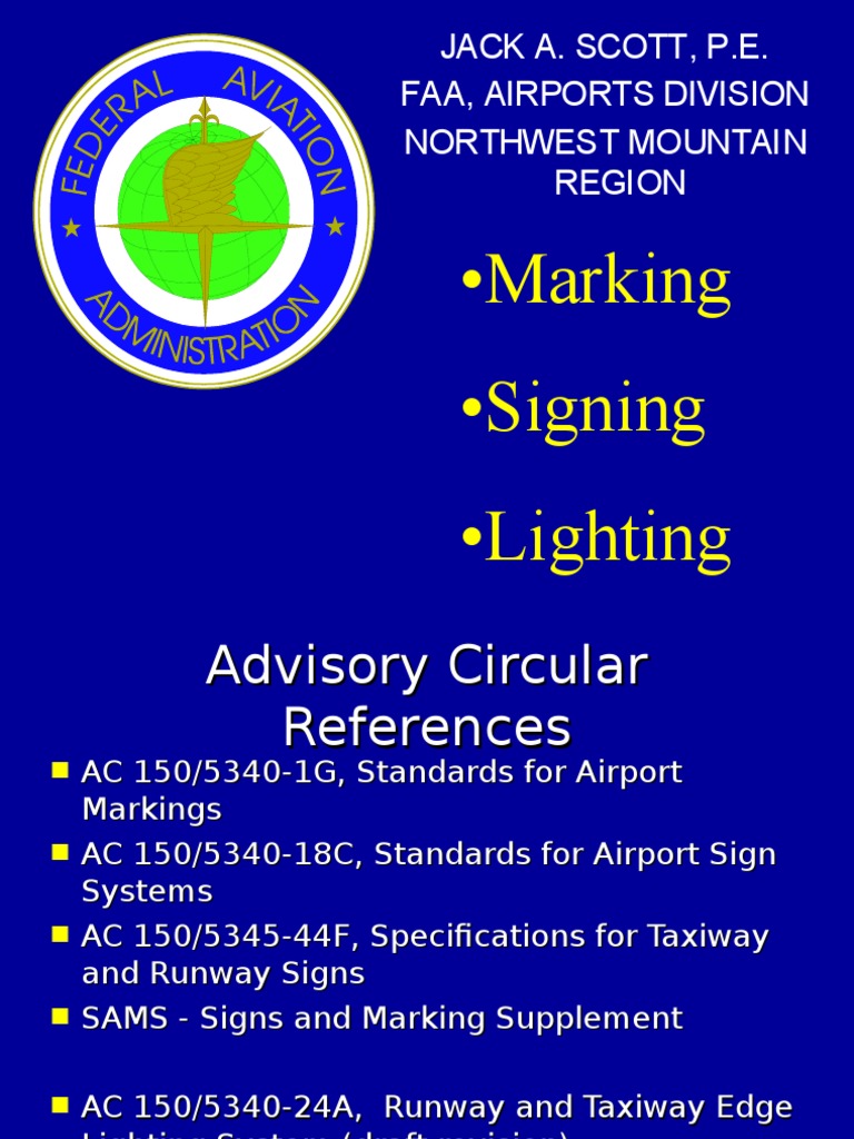 Sign Mark Light FAA | PDF | Runway | Transportation Engineering