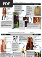 Elizabethan Costume Worksheet