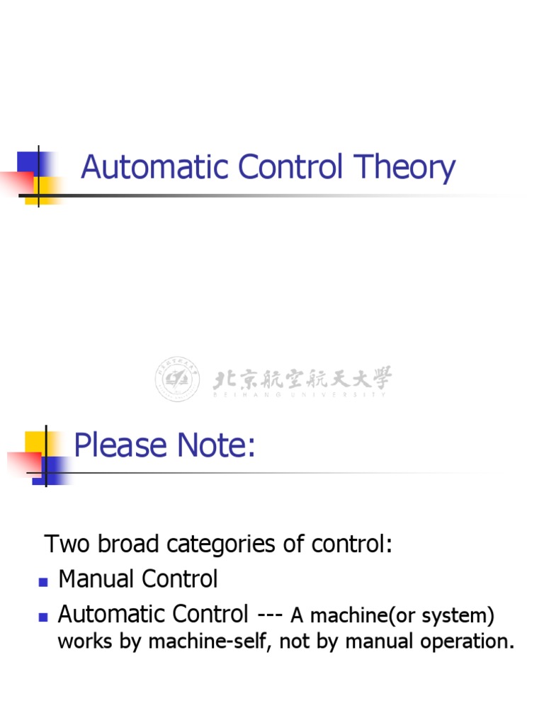 B Lecture1 Introduction Automatic Control System | PDF | Control Theory ...