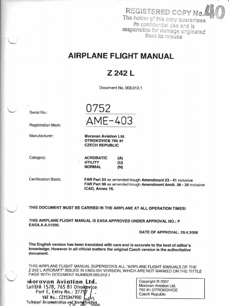 Airplane Flight Manual
