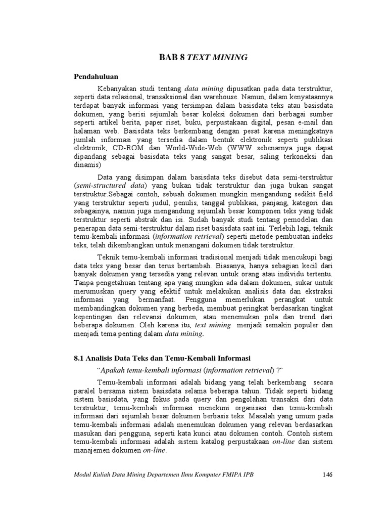 Bab 8 Text Mining | PDF | Komputer