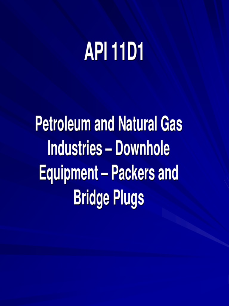 API 11D1 Packers and Bridge Plugs PDF