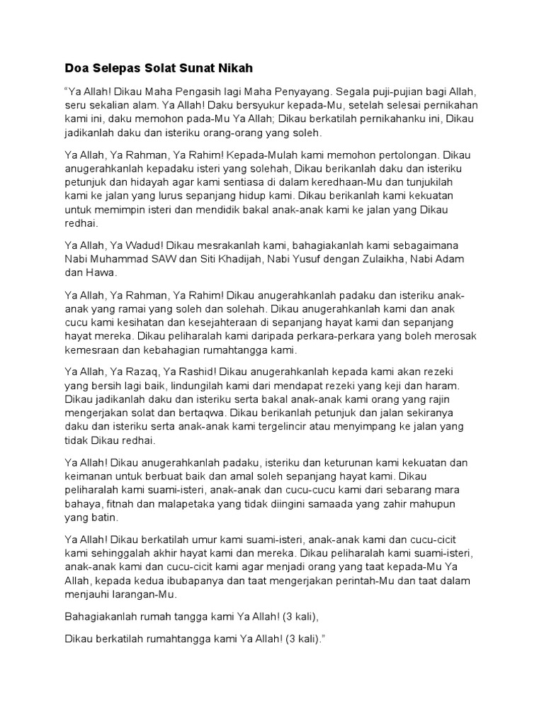 Bakal Pengantin Selesai Akad Nikah Buatlah Solat Sunat Zifaf Bersama Isteri Lebih Bahagia Remaja