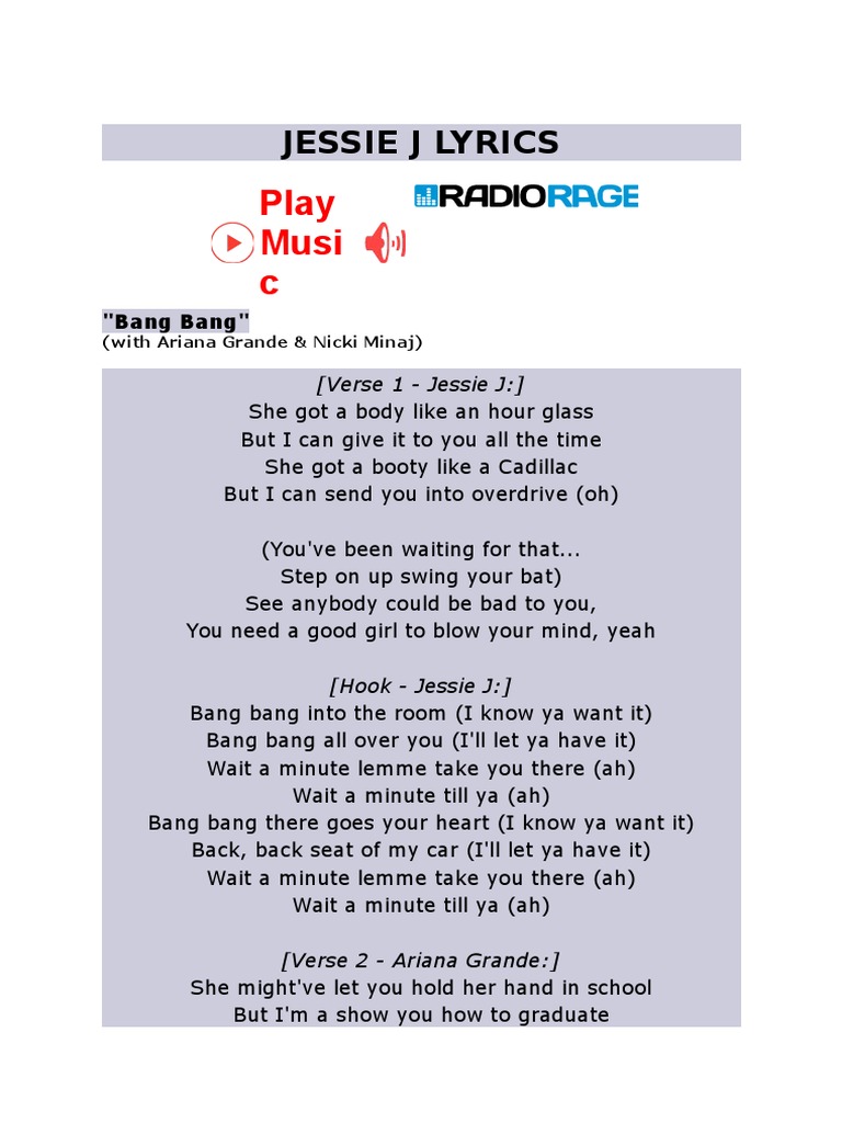Bang Bang Recorded Music Songs Written