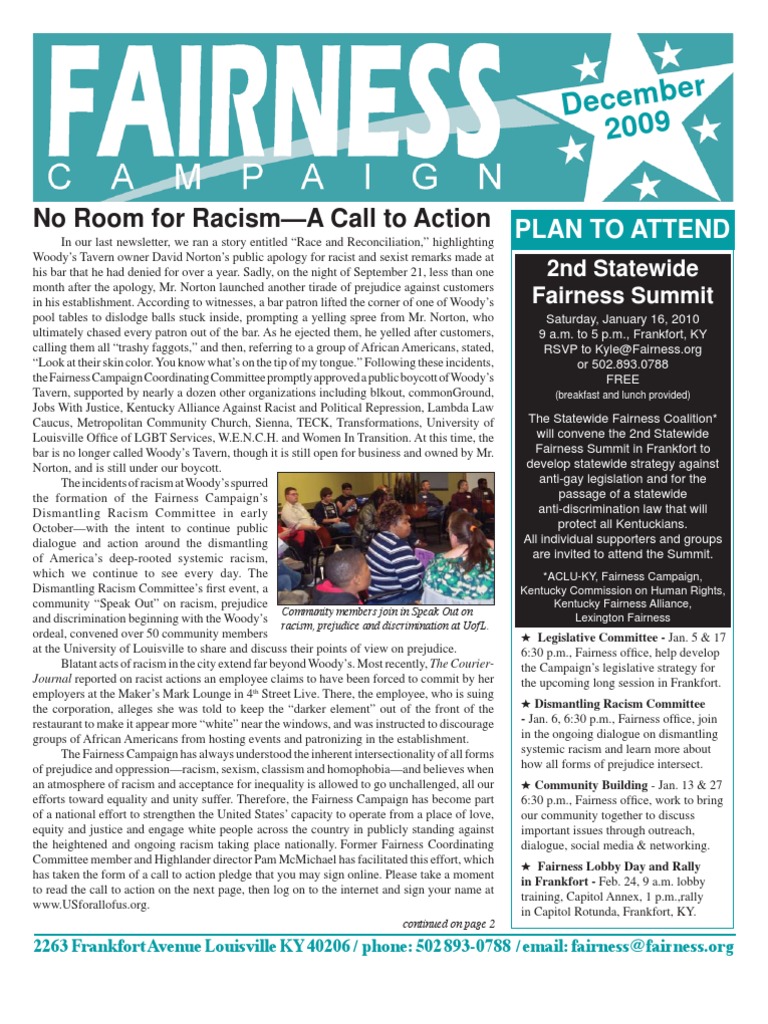 Fairness Campaign Newsletter December 2009 | PDF | Racism ...