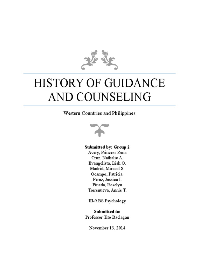 History of Guidance and Counseling School Counselor Academia