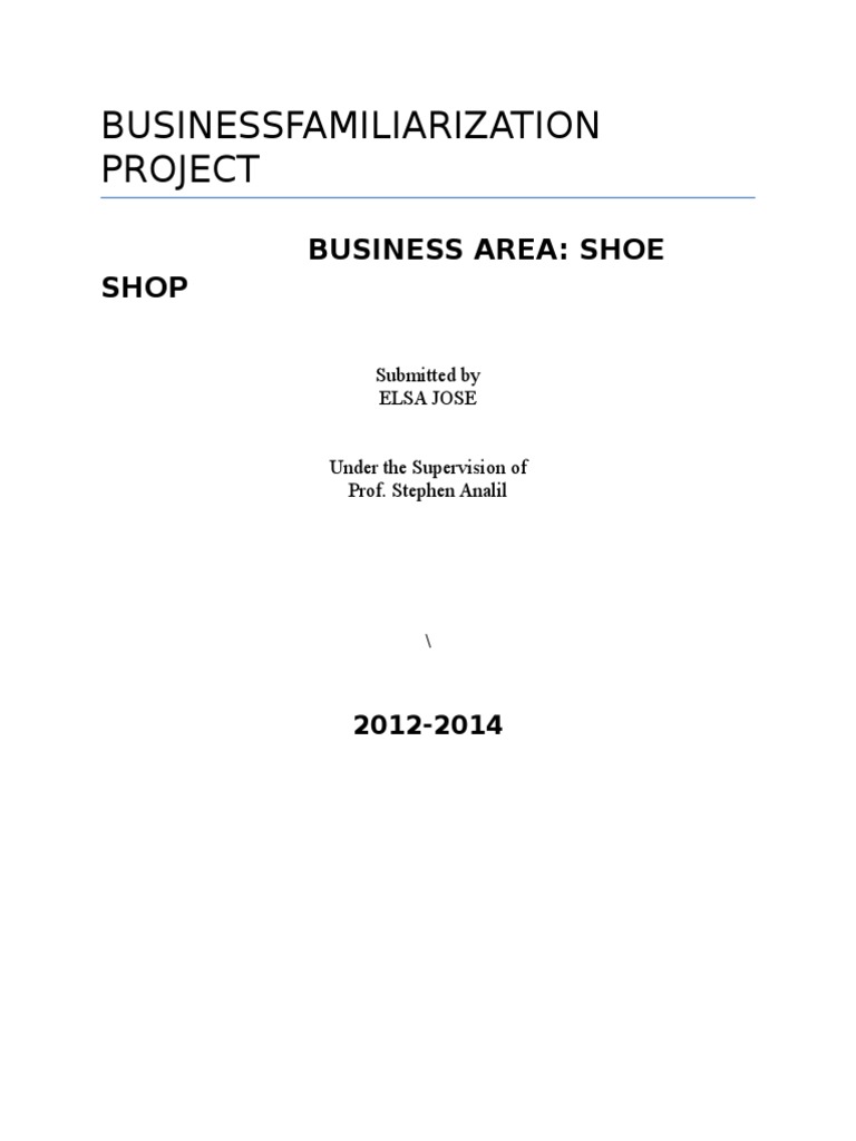 footwear project report pdf