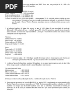 Custeio Por Absorção e Variável Exercício