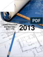 Construction Estimating I BCT 1770: August 19
