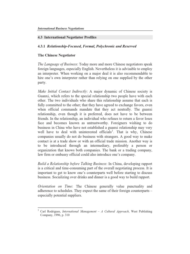 Chinese Business Negotiation Guide | PDF | Nonverbal Communication ...