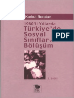 (Korkut Boratav) 1980-Li Yıllarda Türkiye-De Sosyal Siniflar Ve Bolusum