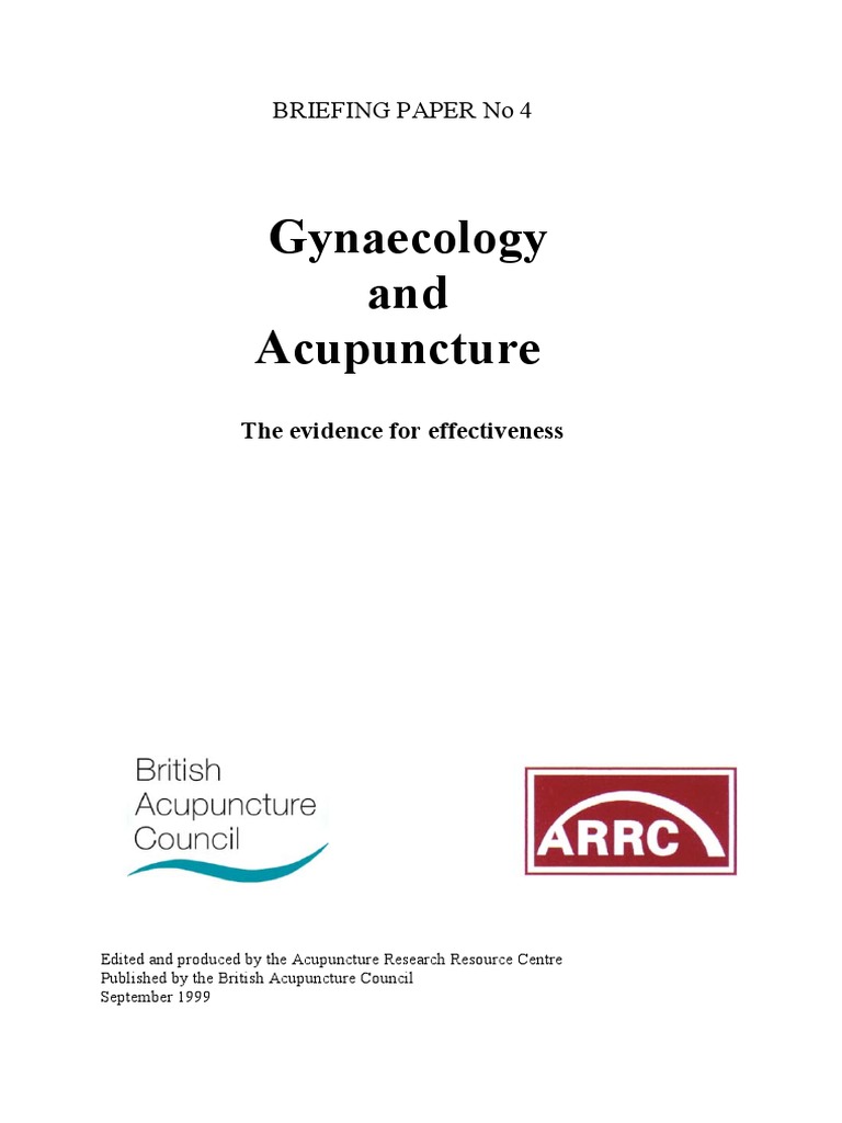 Gynaecology and Acupuncture: Briefing Paper No 4 | PDF | Acupuncture ...