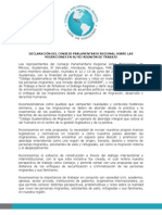 Declaración Del COPAREM - PARLACEN 2015