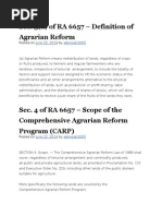 Sec. 3 (A) of RA 6657 - Definition of Agrarian Reform: June 22, 2014 Albinoski2005