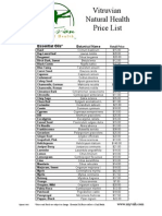 Vitruvian Natural Health Price List: Essential Oils