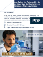 Curso Taller de Estimación de Incertidumbre de Medición en Ensayos Fisicoquímico