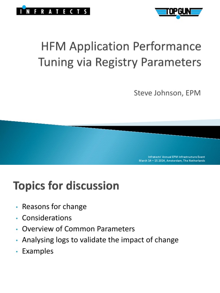 Hfm Application Performance Tuning via Registry Parameters Computer