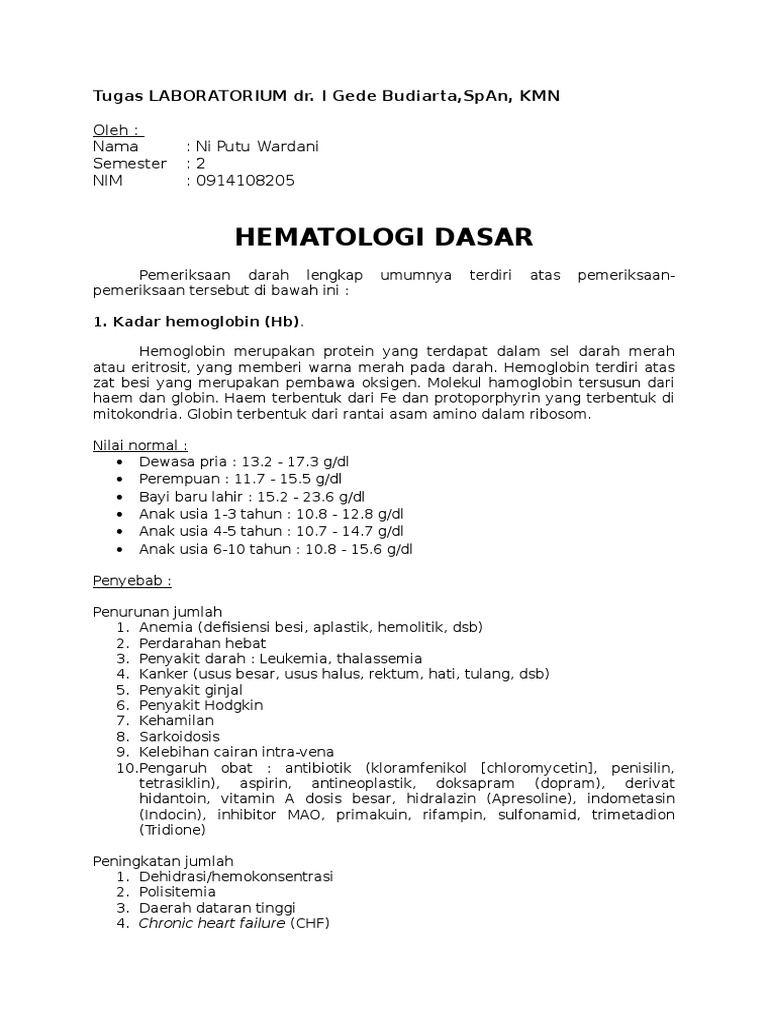Hematologi Dasar Pdf