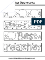 Teacher Appreciation Bookmarks For Teacher's Day