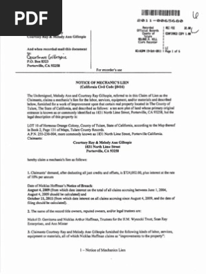 Mechanics Lien