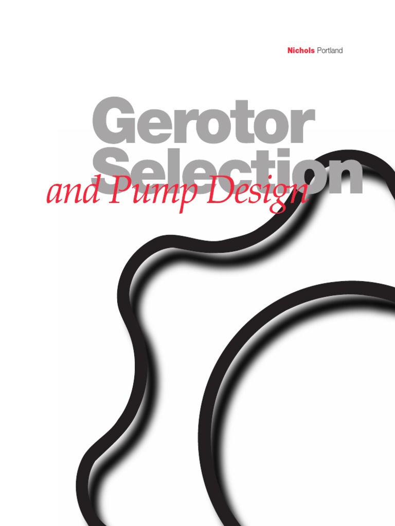 Gerotor Selection Pump Design PDF Pump Turbine