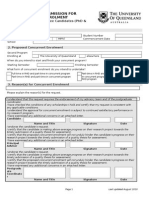 Application For Permission For Concurrent Enrolment: For Research Higher Degree Candidates (PHD & Mphil)