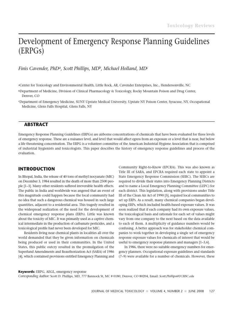 Emergency Response Planning Guidelines Overview | PDF | Occupational ...