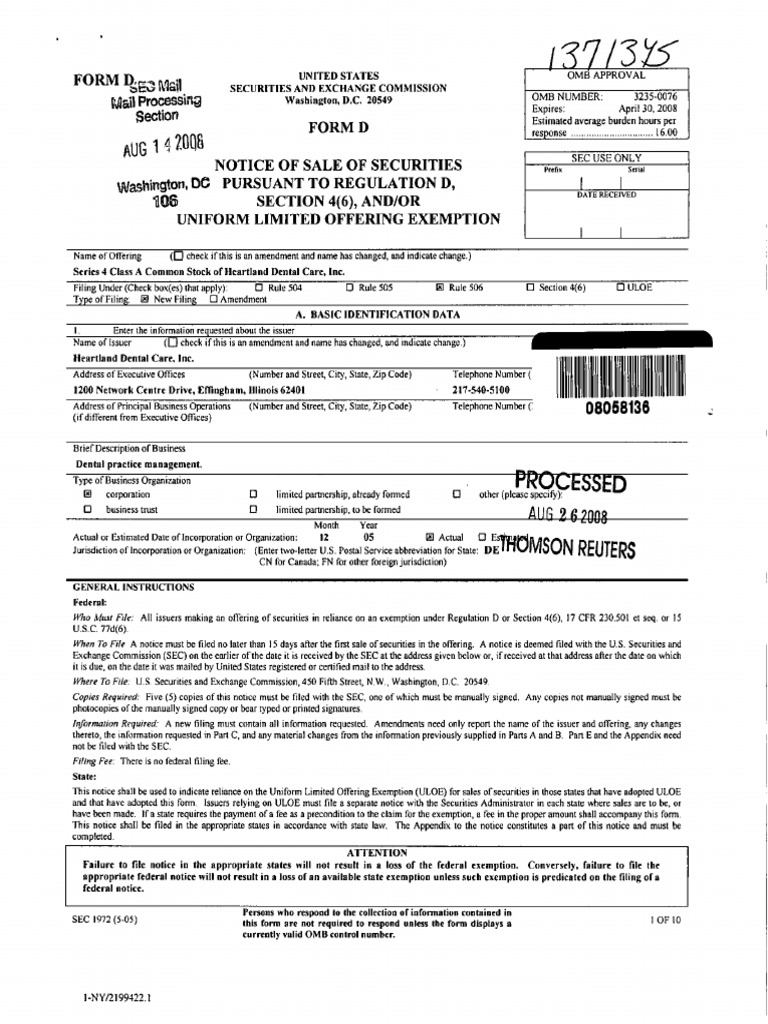 Heartland Dental 2008 Form DV 2 PDF