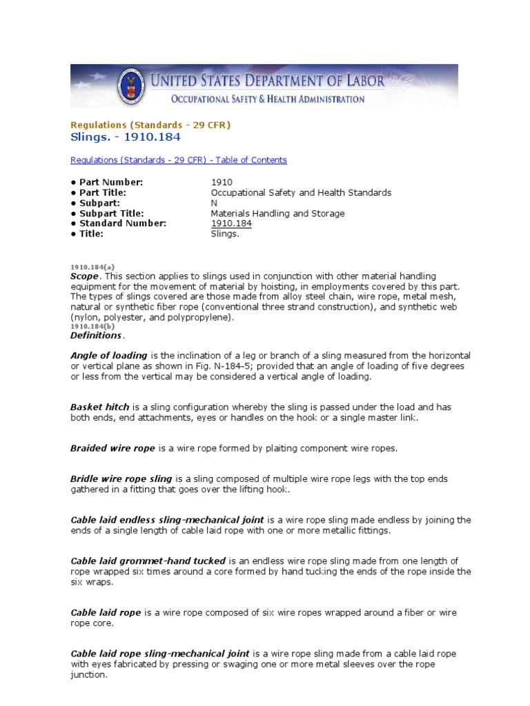 15OSHA Slinging Regulations PDF Wire Rope