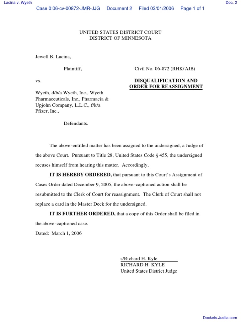Court Order for Case Reassignment | PDF